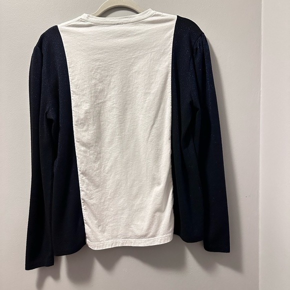 Michael Jackson top blue metallic shiny up cycle handmade shirt - Picture 3 of 6